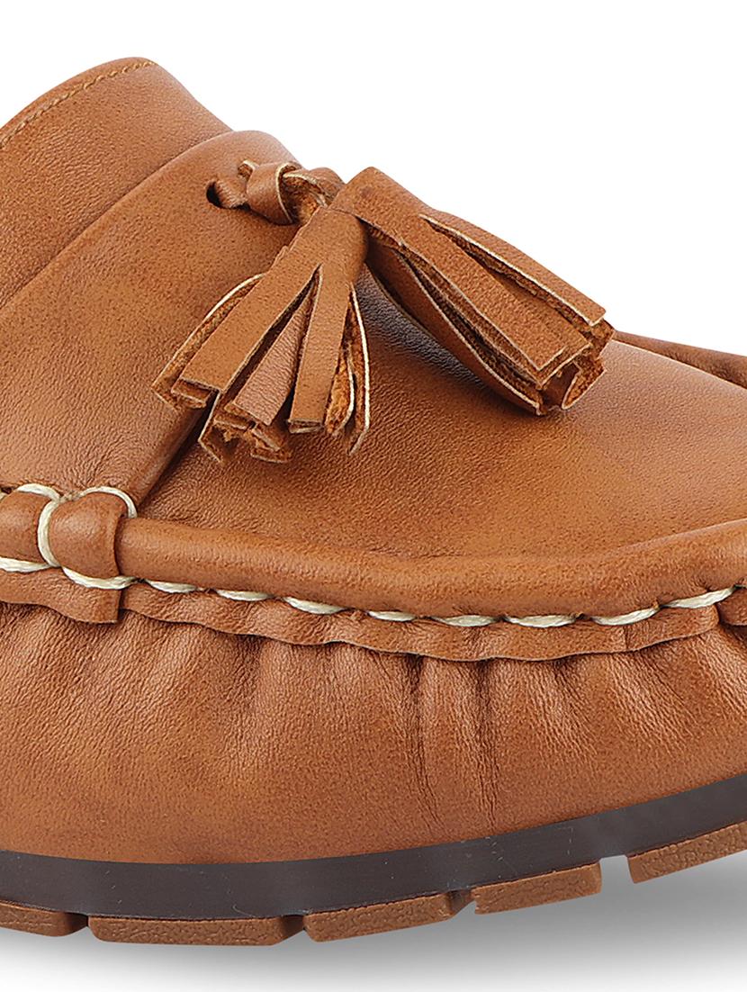 tan synthetic slip on loafers - 17710124 - Standard Image - 4
