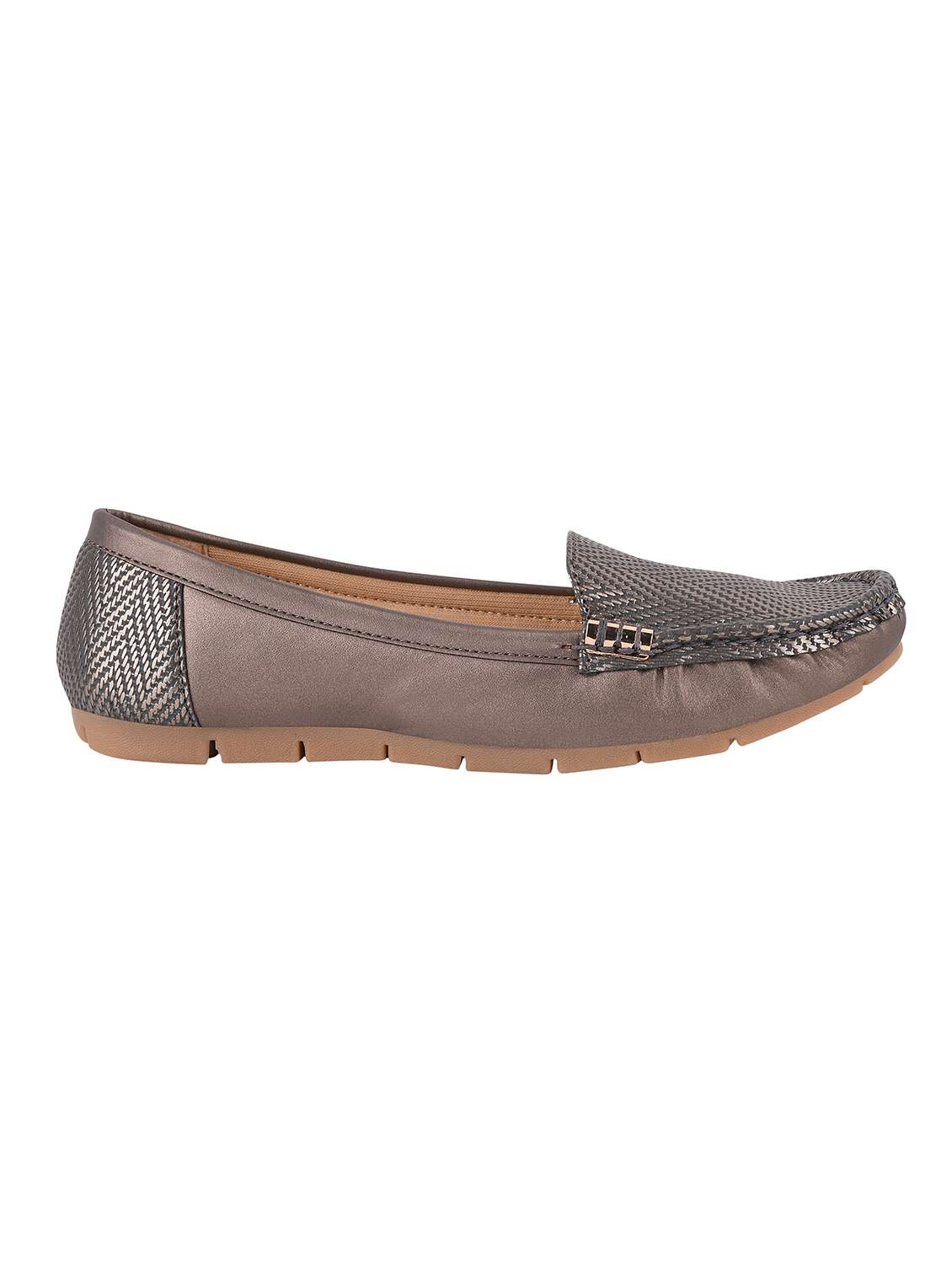 metallic synthetic slip on loafers - 17710125 -  Standard Image - 1