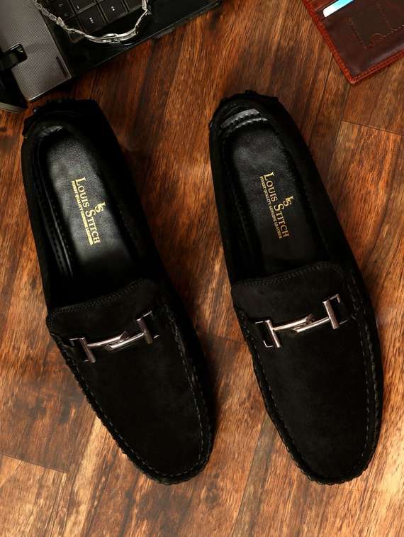 black slip on  loafer