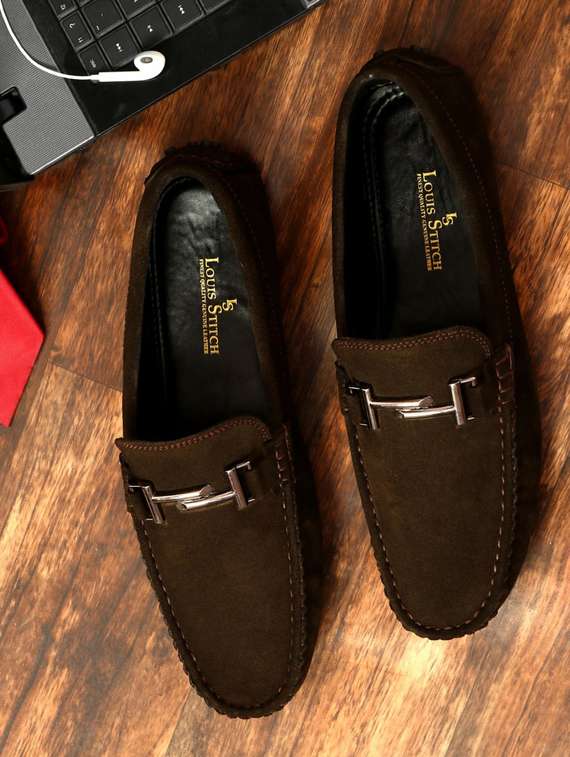 brown slip on  loafer