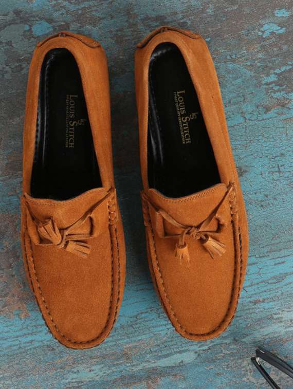 brown slip on  loafer