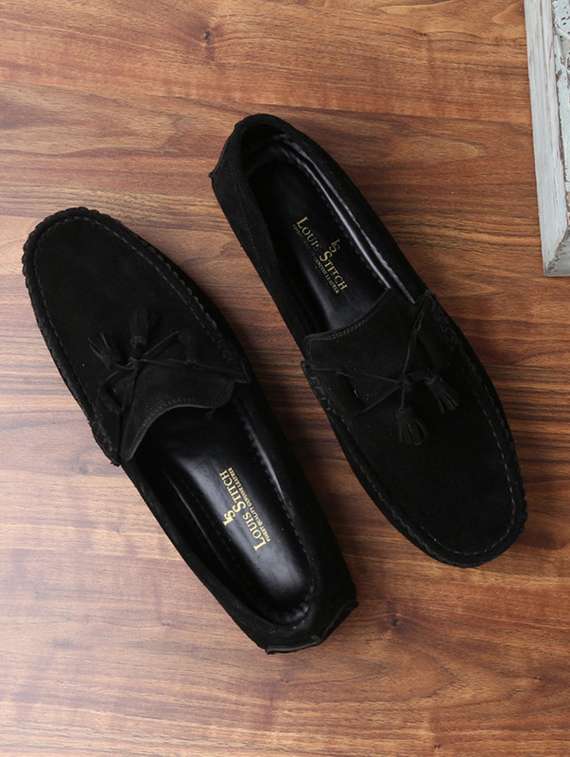 black slip on  loafer