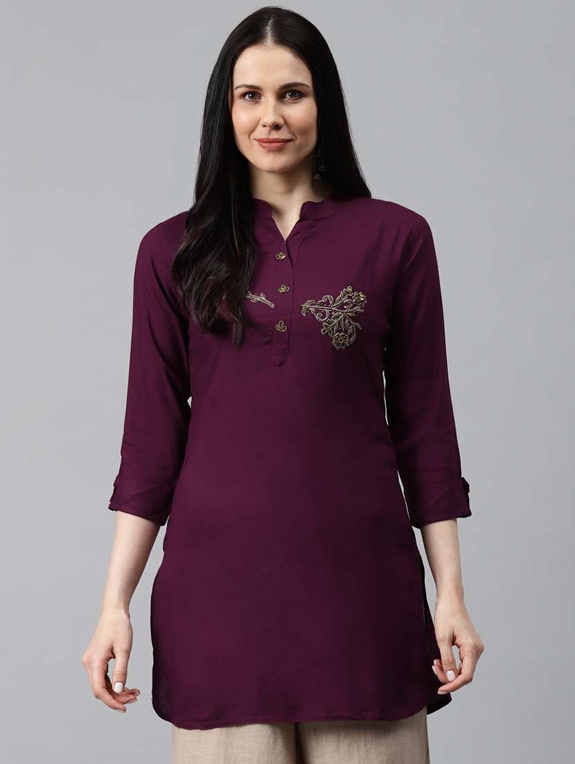 embellished straight kurti