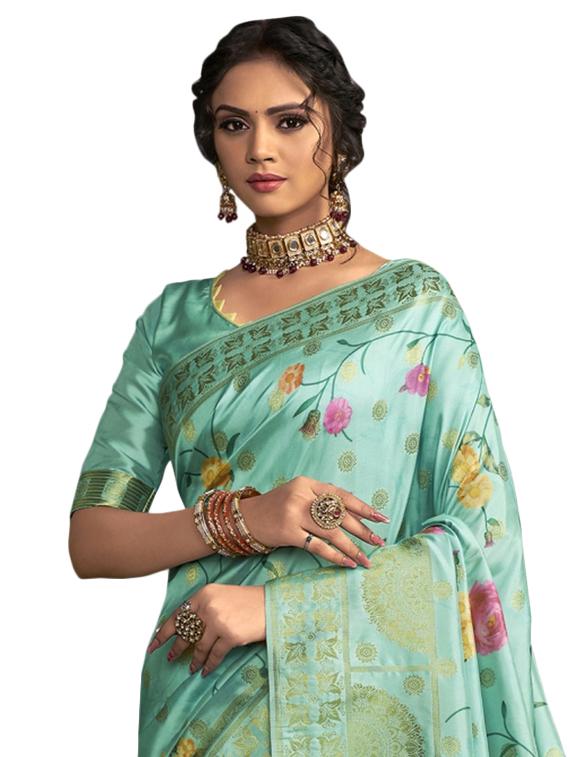 floral printed saree with blouse - 17714779 -  Standard Image - 1