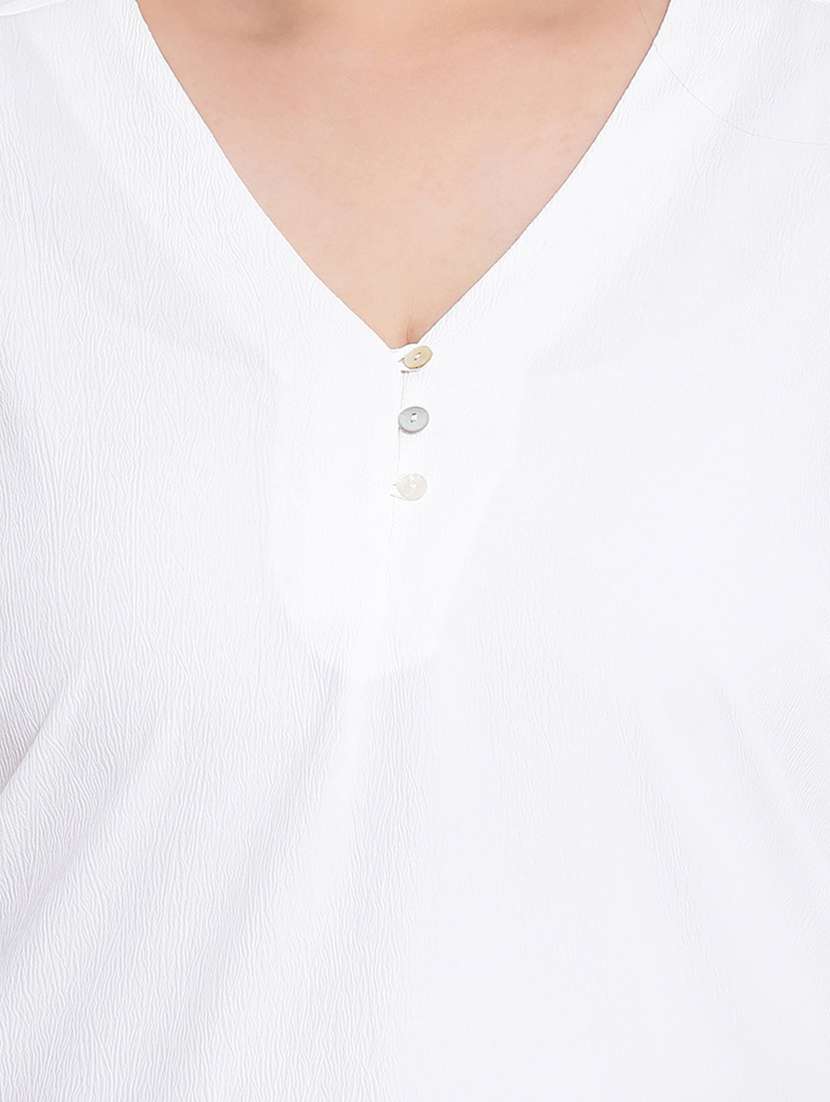 women's straight v neck top - 17715052 - Standard Image - 4