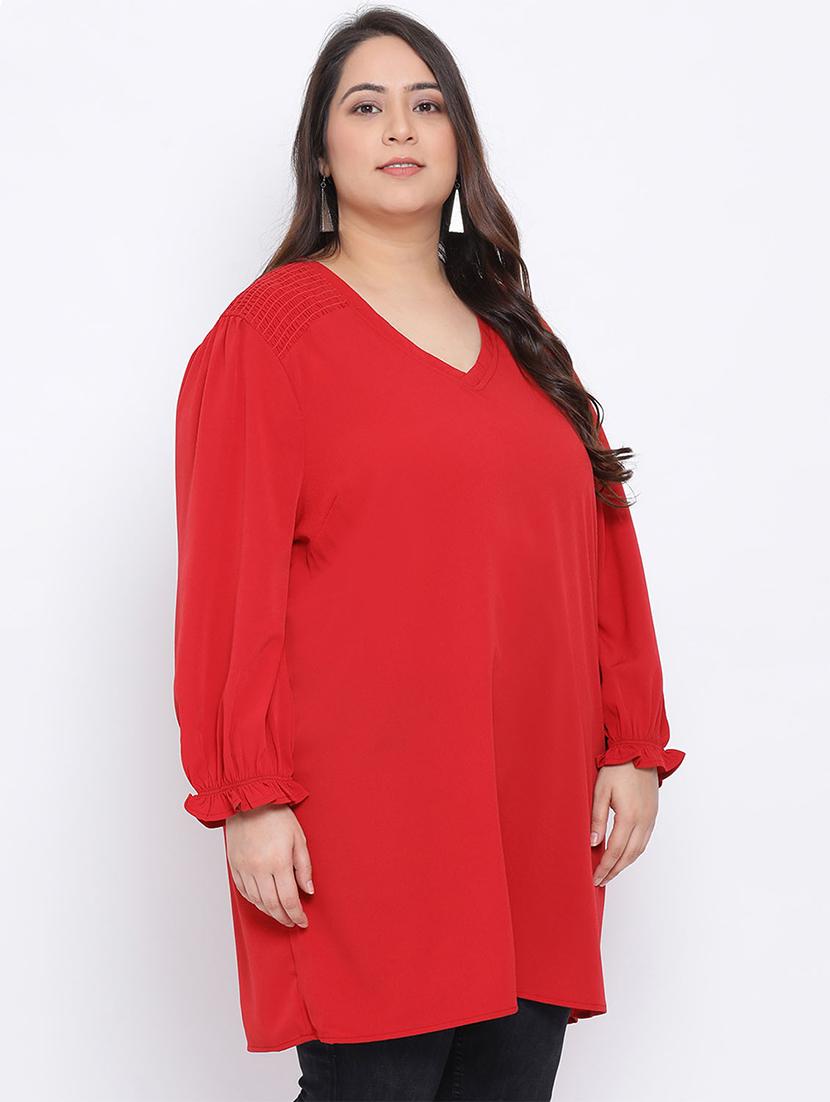 v-neck plus long top - 17715099 - Standard Image - 1