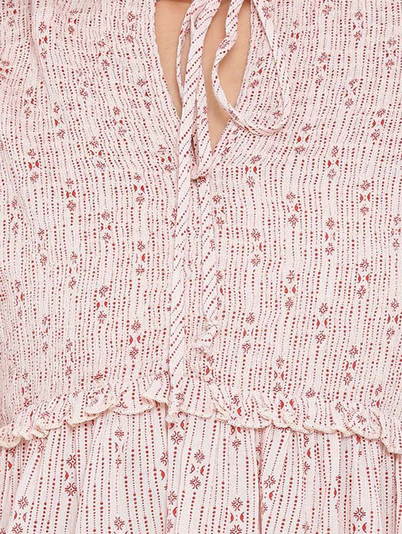 women's peplum tie-up neck top - 17715118 -  Standard Image - 4