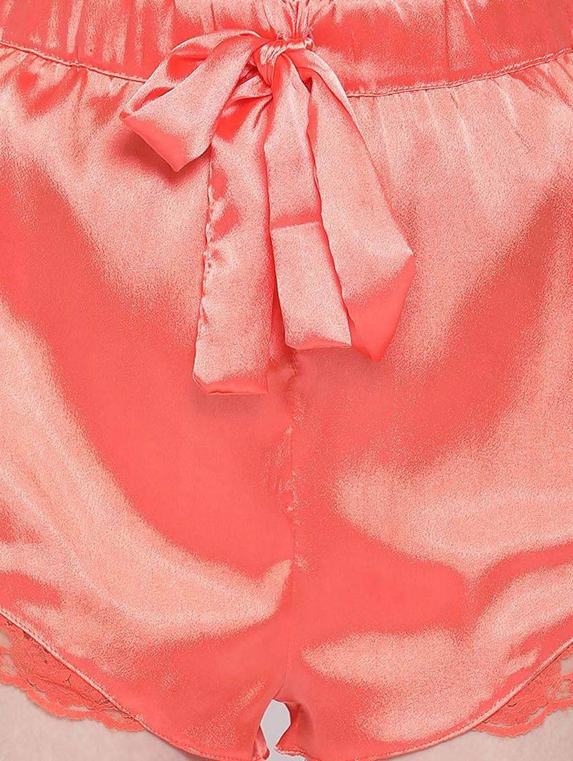tie front solid shorts - 17715149 - Standard Image - 4