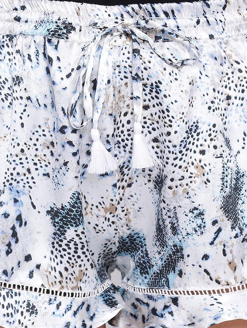 tie front printed shorts - 17715150 - Standard Image - 4