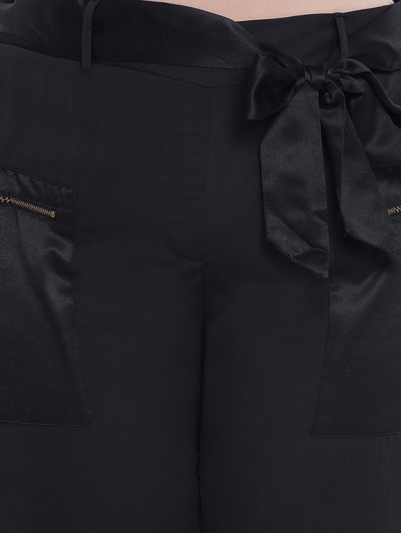 solid black plus size flat front trouser - 17715200 - Standard Image - 4