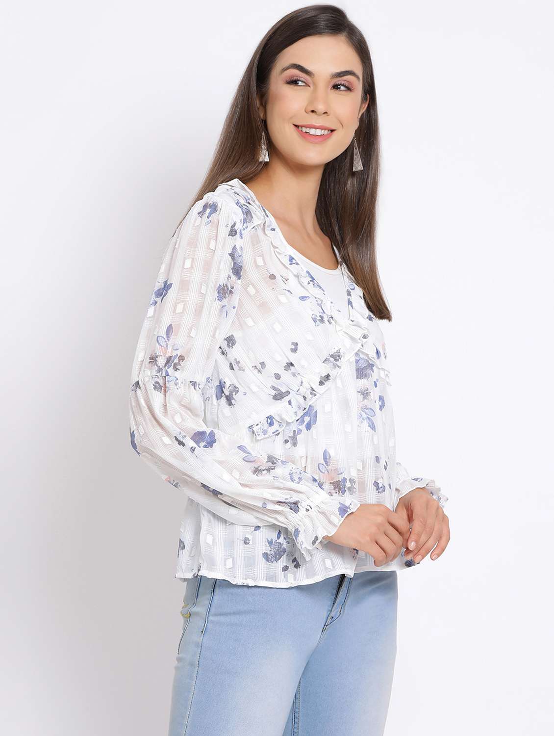 women's peplum v neck top - 17715202 -  Standard Image - 1