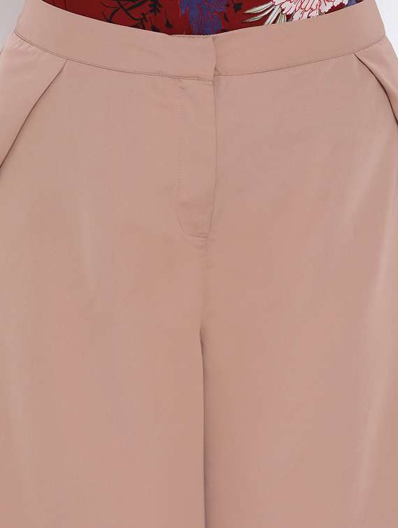 solid nude brown plus size flat front trouser - 17715220 - Standard Image - 4