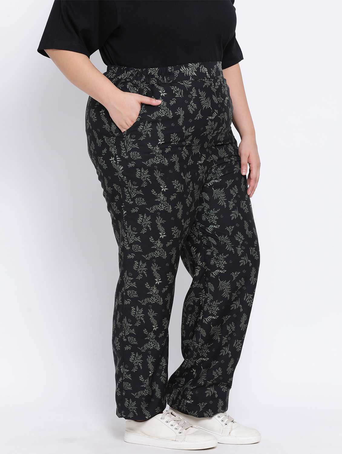 mid rise plus flat front trousers  - 17715221 -  Standard Image - 1