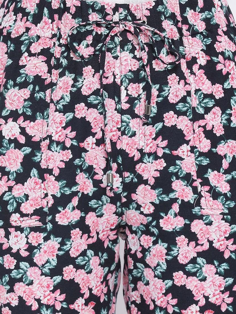 drawstring waist floral trouser - 17715225 - Standard Image - 4
