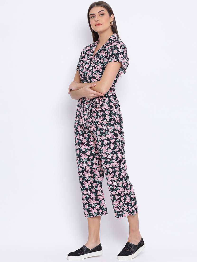 tie front floral jumpsuit  - 17715264 -  Standard Image - 1