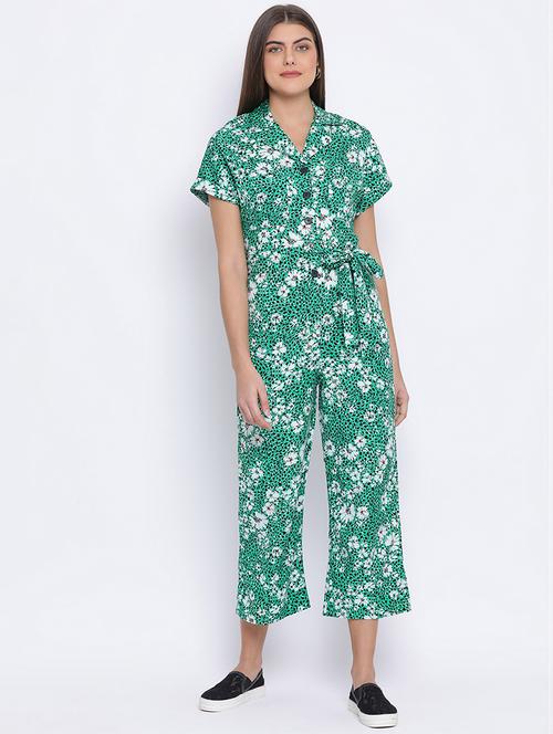 animal print 3/4th jumpsuit - 17715265 - Standard Image - 0