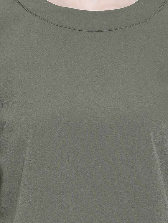 women's straight round neck top - 17715281 - Standard Image - 4