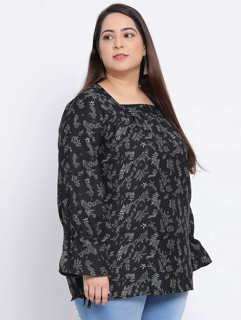 bell sleeved floral plus top  - 17715300 -  Standard Image - 1