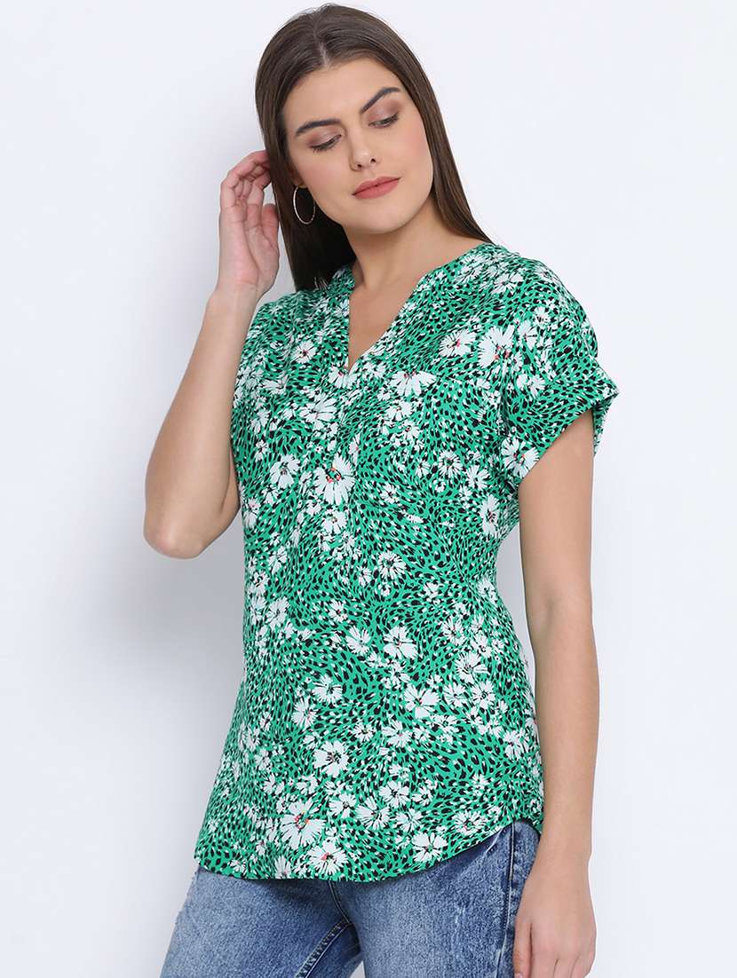 women's a line mandarin neck top - 17715318 -  Standard Image - 1