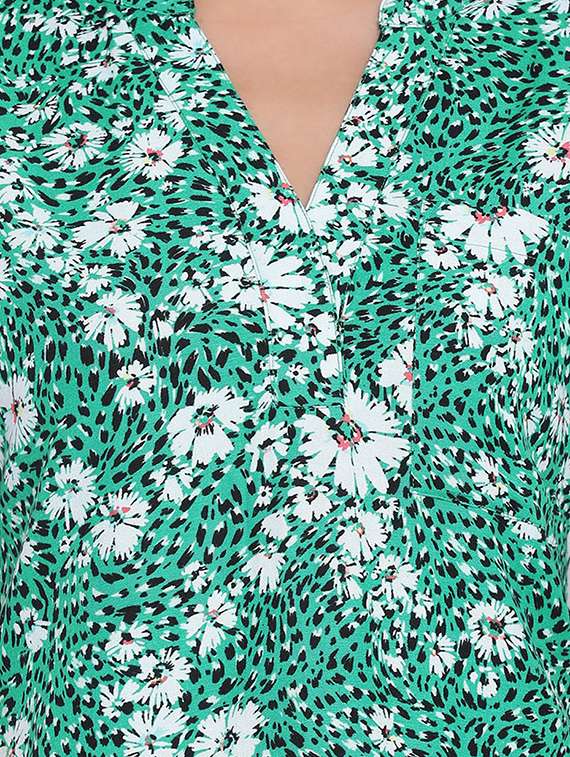 women's a line mandarin neck top - 17715318 -  Standard Image - 4