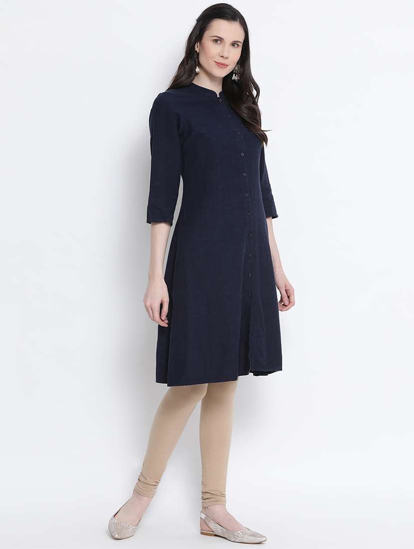 dark blue cotton regular tunic - 17715329 -  Standard Image - 1