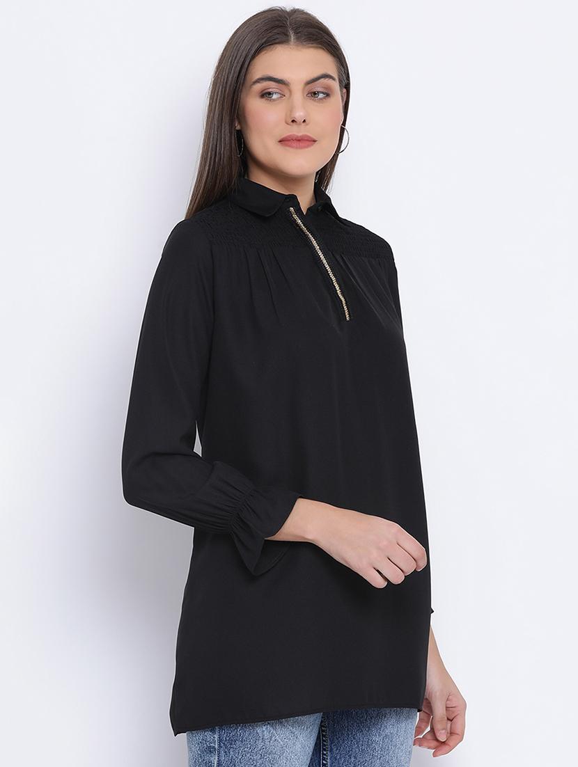 lace detail shirt tunic - 17715333 -  Standard Image - 1
