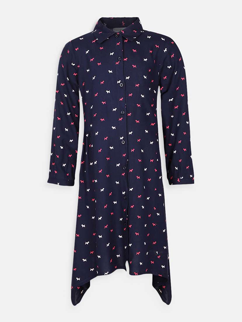 girls collared long sleeves frock
