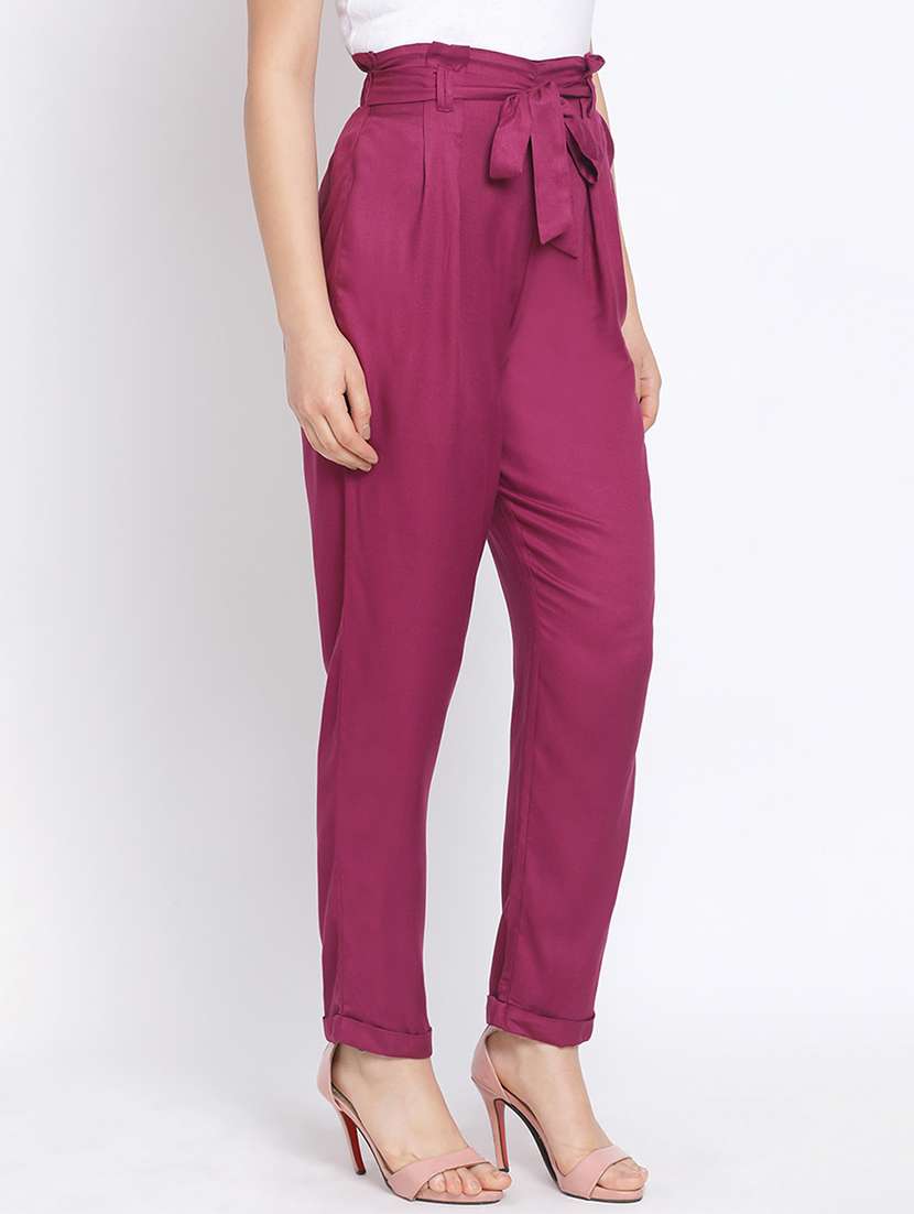 tie front solid pleated trouser  - 17715427 -  Standard Image - 1