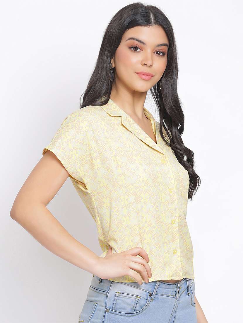 notched collar printed shirt  - 17715454 -  Standard Image - 1