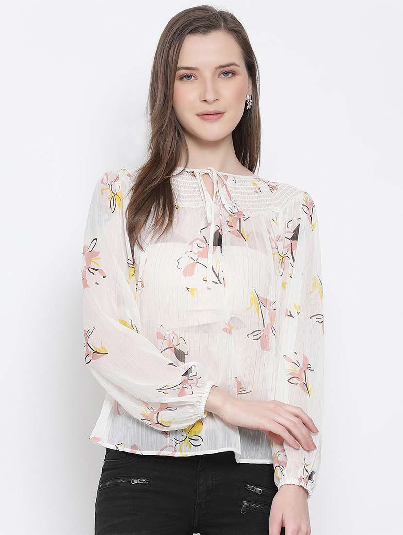 women's straight tie-up neck top