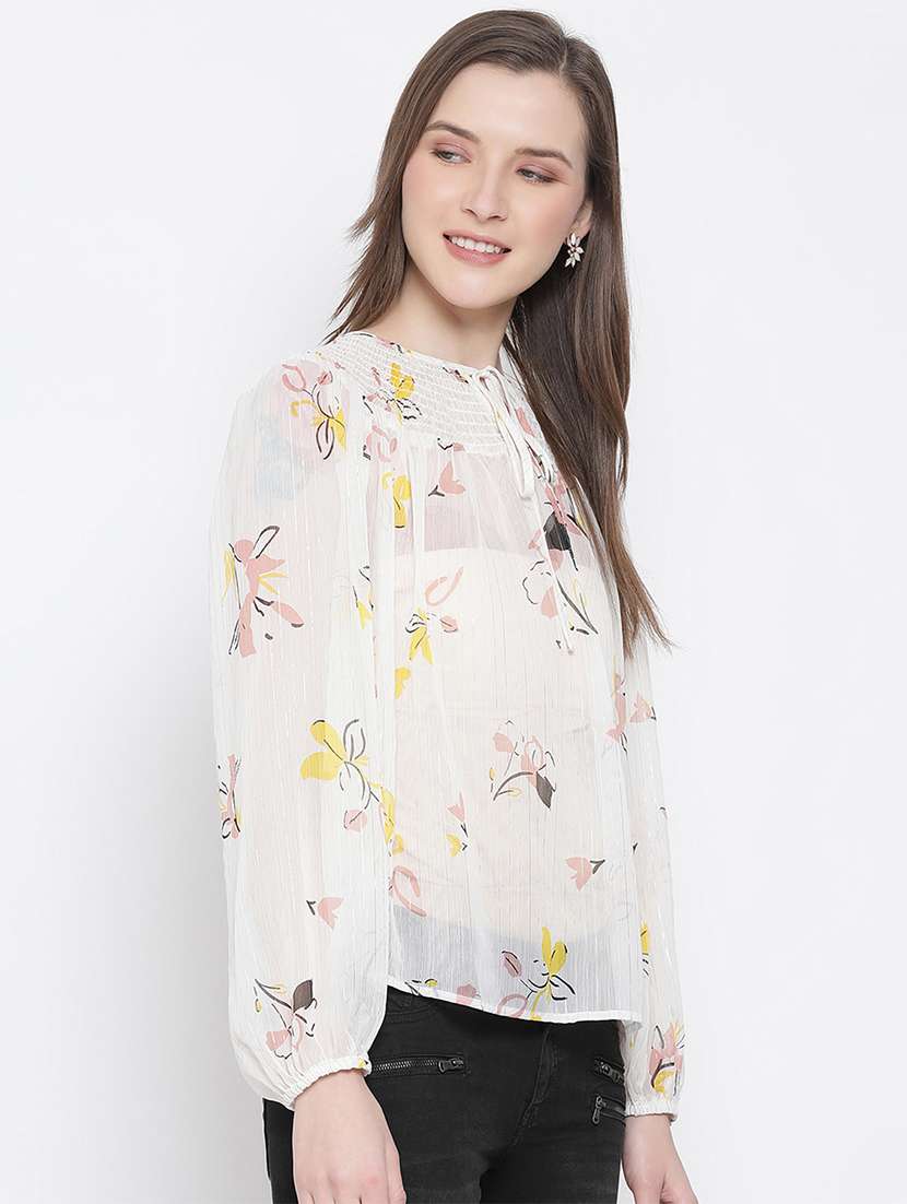 women's straight tie-up neck top - 17715467 -  Standard Image - 1