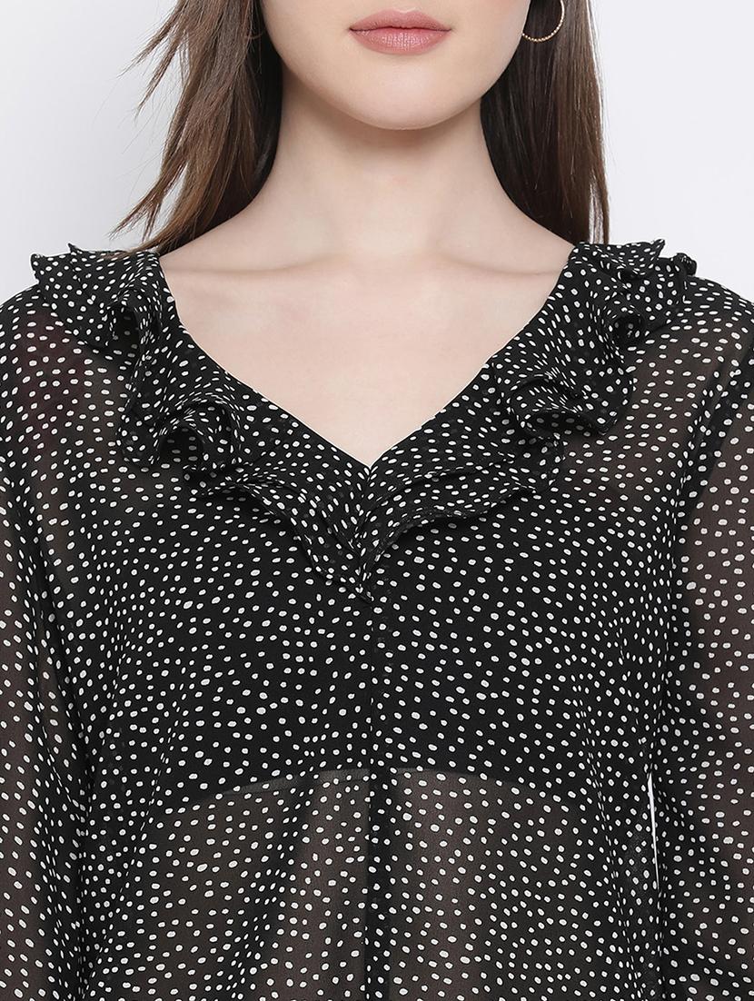 women's straight v neck top - 17715472 - Standard Image - 4