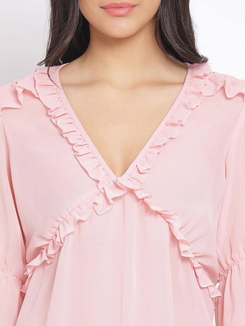 rosewater pink frill detail top - 17715475 - Standard Image - 4
