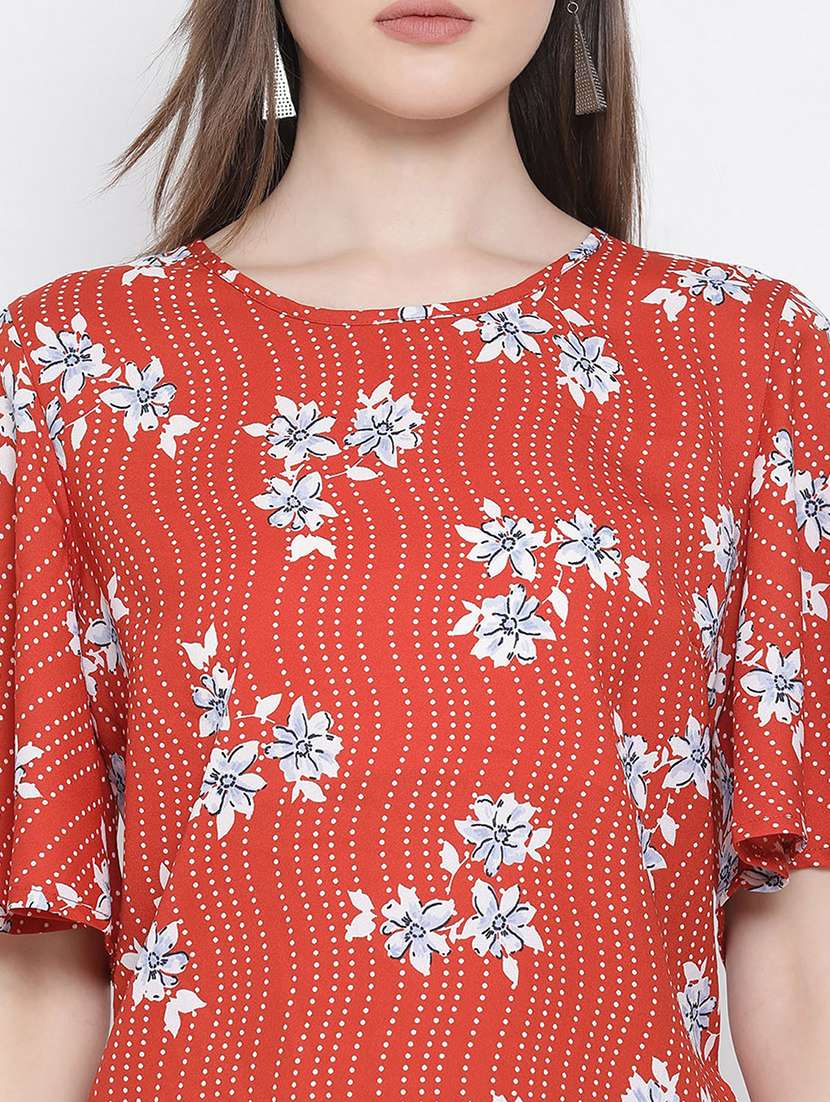 women's straight round neck top - 17715478 - Standard Image - 4