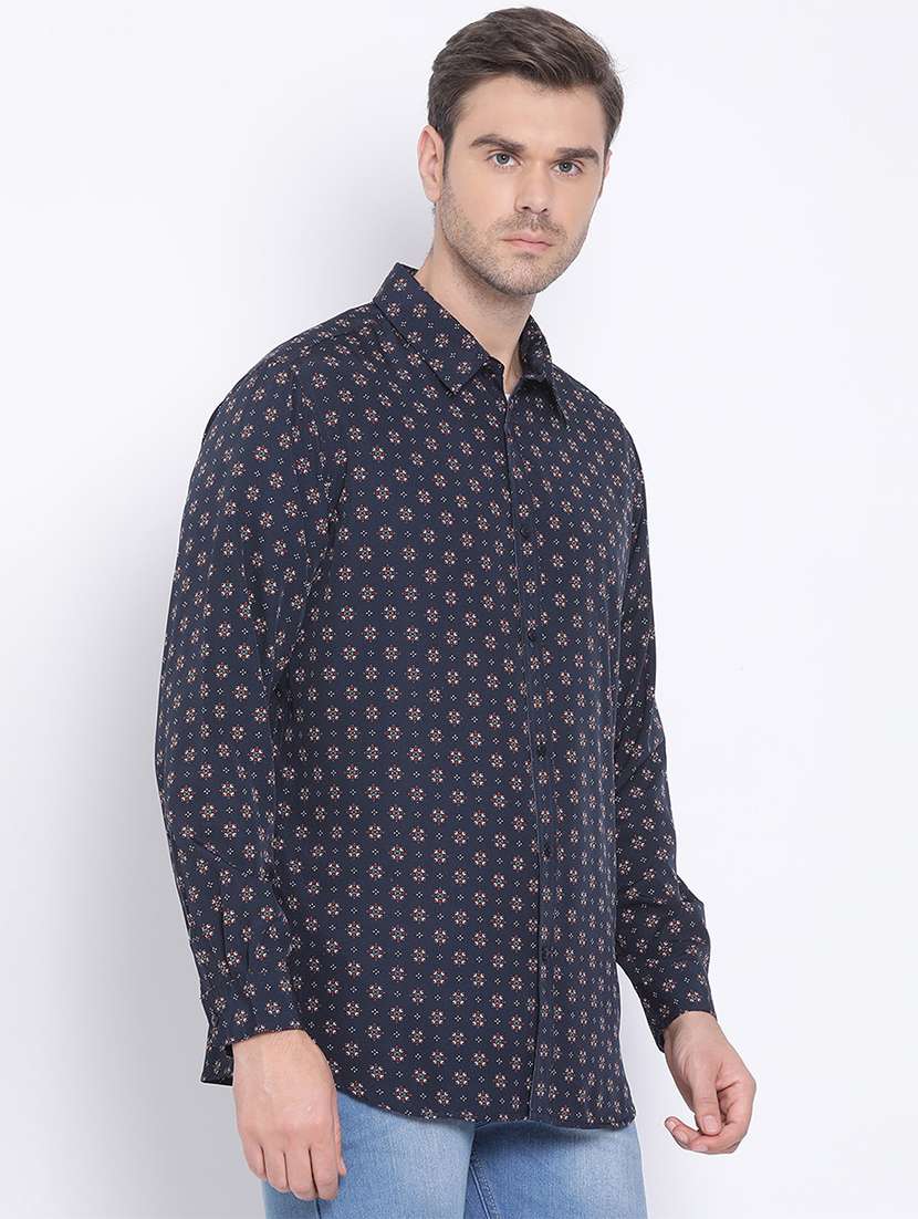 mens micro print casual shirt - 17715521 -  Standard Image - 1