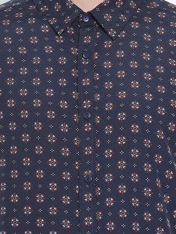 mens micro print casual shirt - 17715521 -  Standard Image - 4
