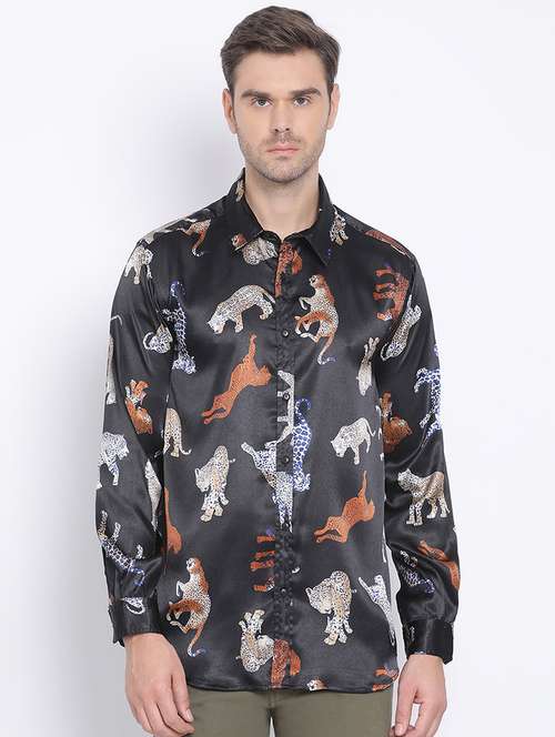 mens animal print casual shirt - 17715531 - Standard Image - 0