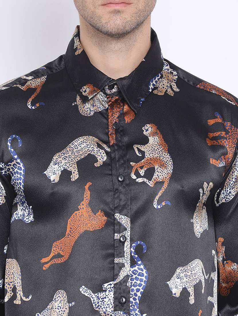 mens animal print casual shirt - 17715531 - Standard Image - 4