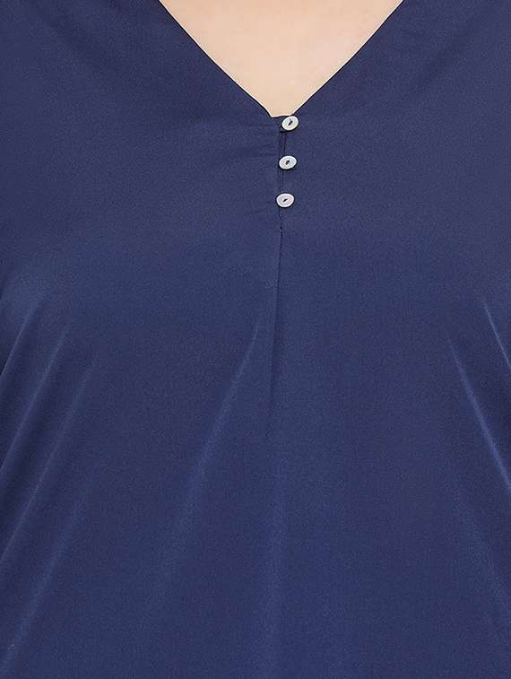 v neck solid plus top - 17715574 - Standard Image - 4