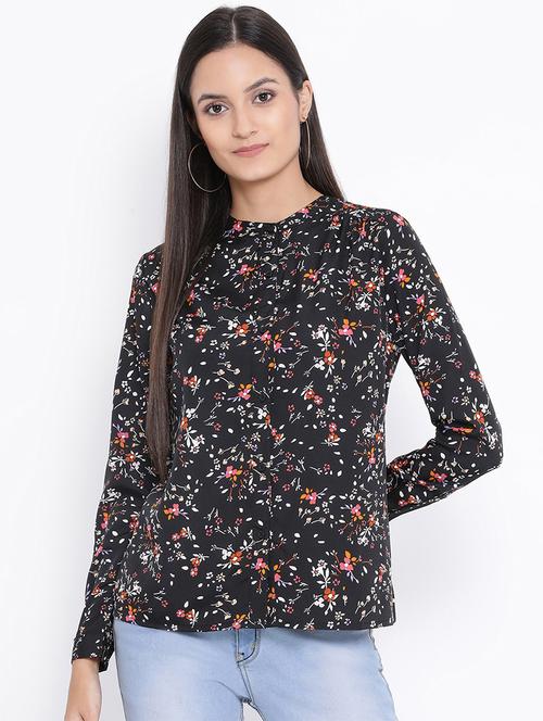 mandarin neck floral shirt - 17715600 - Standard Image - 0