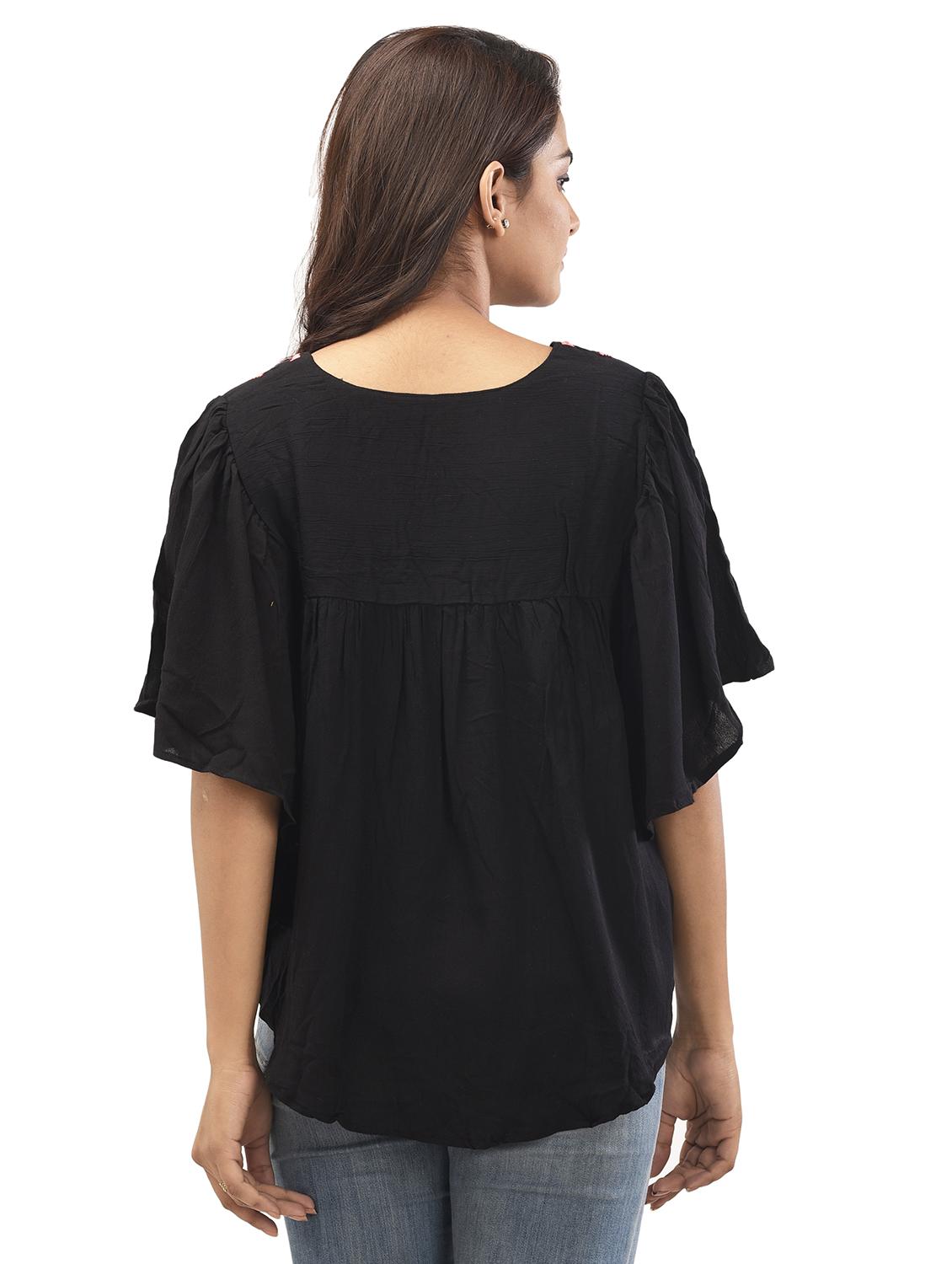 yoke embroidered poncho - 17715813 - Standard Image - 1