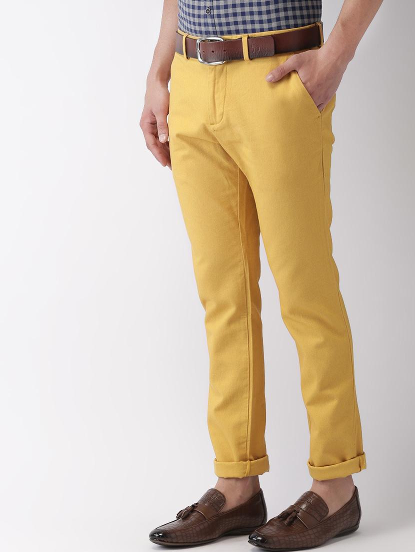 yellow solid chinos - 17716051 - Standard Image - 1