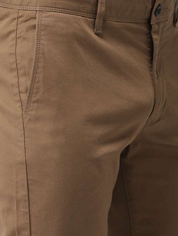 brown solid chinos - 17716054 - Standard Image - 4
