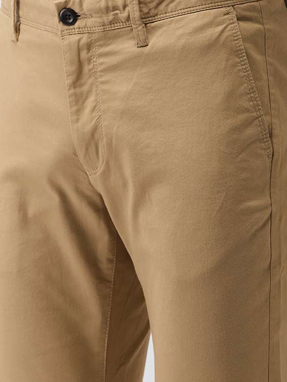 beige solid chinos - 17716057 -  Standard Image - 4