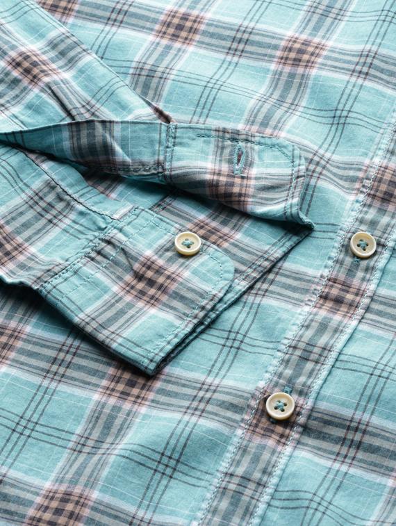 sea green checkered casual shirt - 17716182 - Standard Image - 4