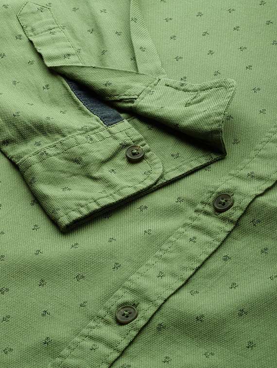 green printed casual shirt - 17716223 -  Standard Image - 4