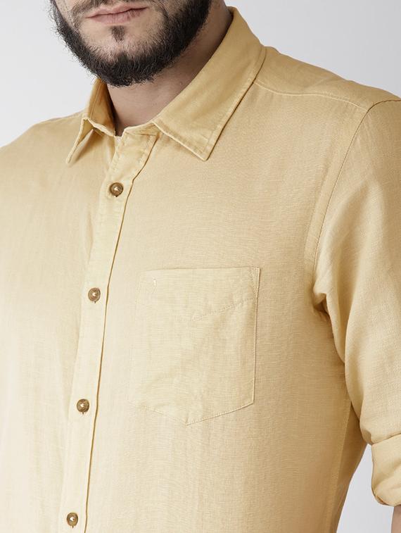 yellow solid casual shirt - 17716230 - Standard Image - 4