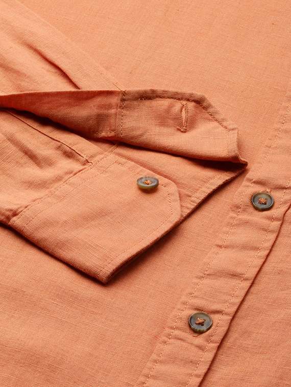 orange solid casual shirt - 17716234 -  Standard Image - 4