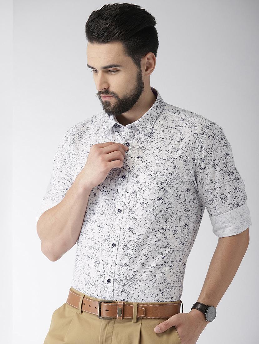 white printed casual shirt - 17716302 - Standard Image - 1