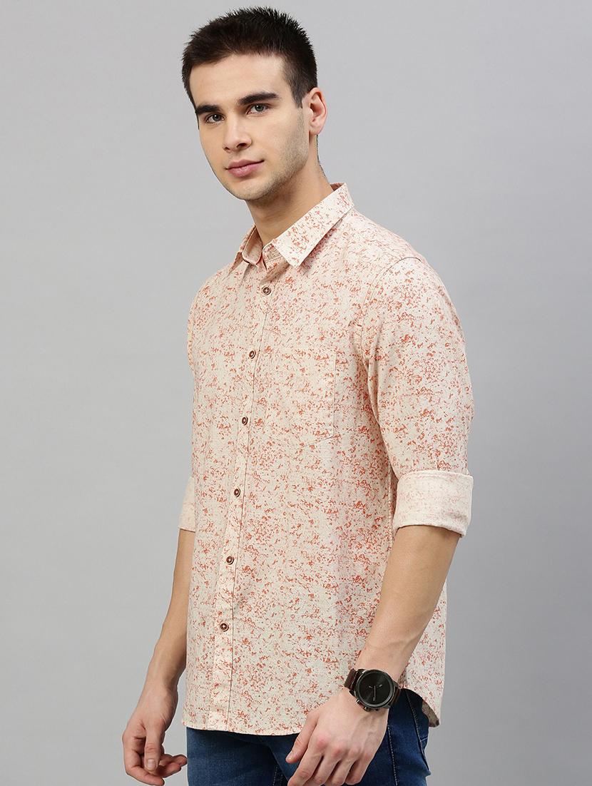 orange printed casual shirt - 17716304 - Standard Image - 1